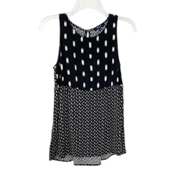 Madewell Sunbase Black Ikat Print Keyhole Top Size S - Picture 2 of 9